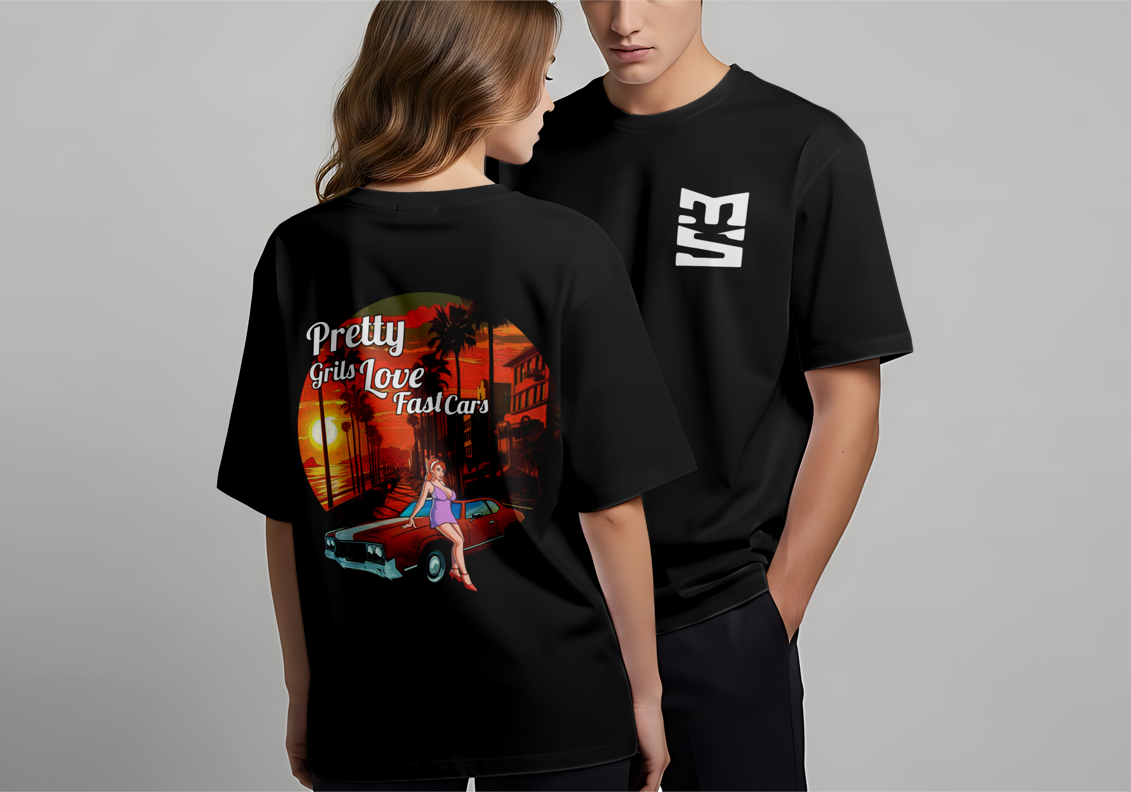 Short-sleeved T-shirt - Pretty girl loves Fast Car